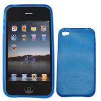 TPU zij-en achterhoes  iPhone 4G/S blauw