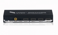 HDMI switch Ultra HD 4K voor 4 apparaten + audio uit, PS4 geschikt met afstandsbediening