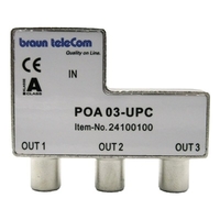Braun POA3 UPC coax opdruk splitter (3x male out)
